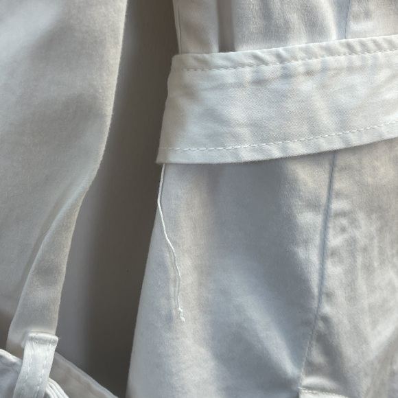 9.8 Jeans White Trench Coat Studded Belted Waist Single-Breasted Small - Picture 10 of 11